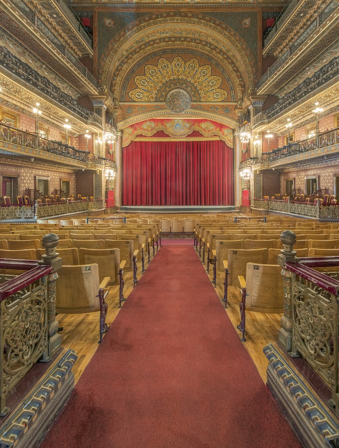 Sièges et scène du théâtre Juarez, Guanajuato, Guanajuato, Mexique